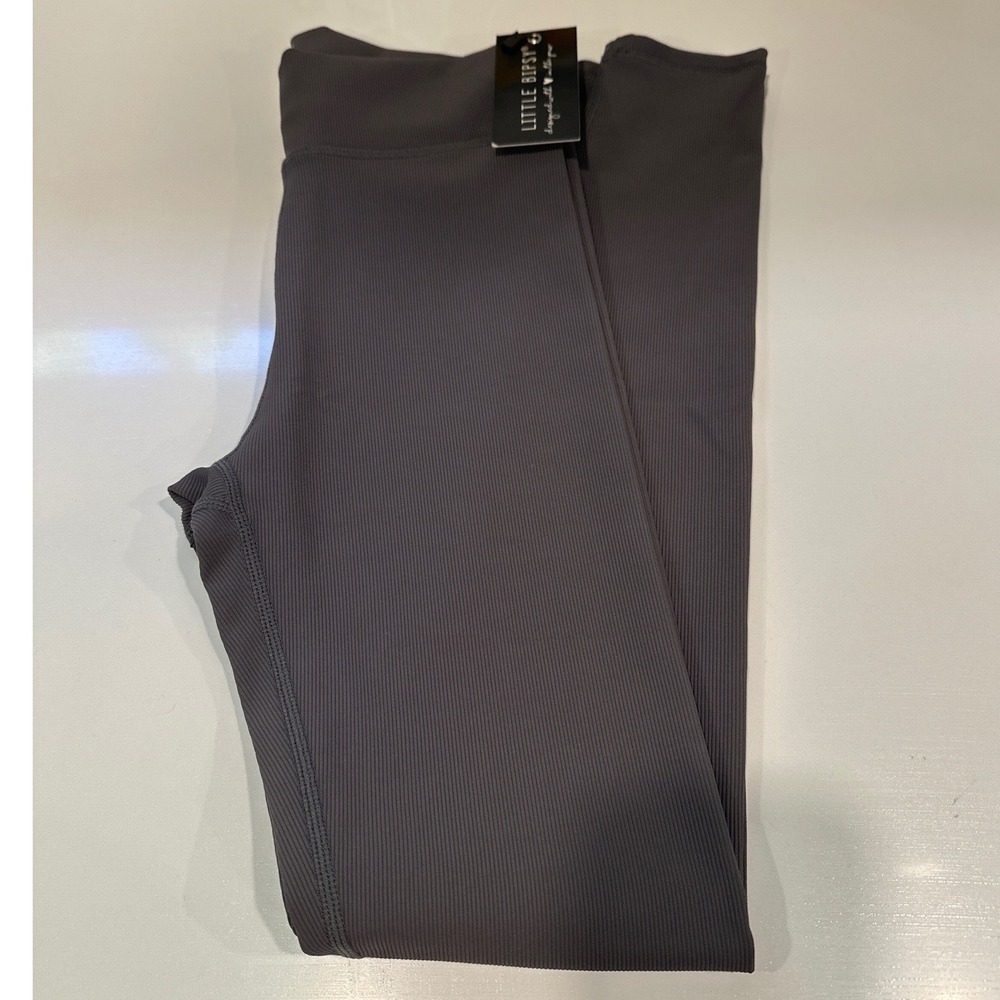 Little Bipsy Kids Ribbed Leggings Charcoal Gray Size 10 NWT
